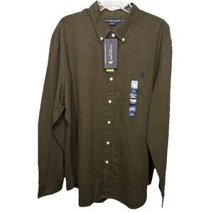 NWT U.S. Polo Assn Men's XXL Button Down Shirt Green Long Sleeve Classic Fit